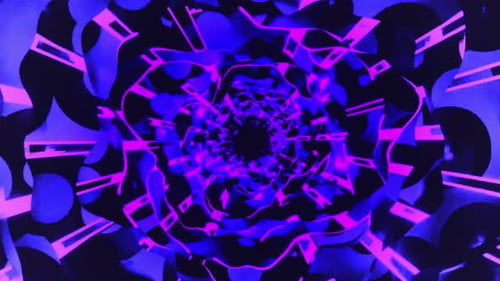 Glowing Abstract Fluid Neon Tunnel