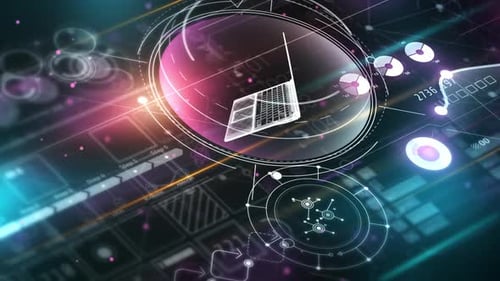 Animated Infographic Flow Of Cryptocurrency Digital Dataset 4K