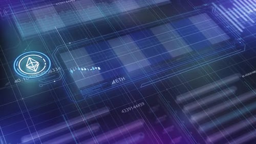 Ethereum Exchange Rate Infographic Animated In Digital Space