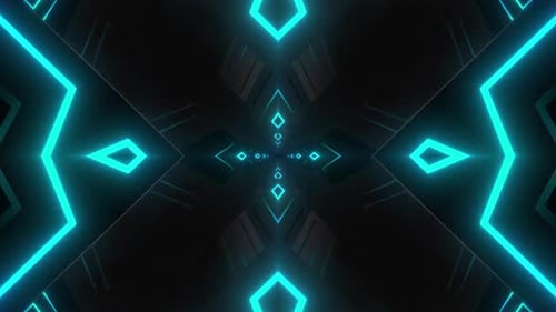 Dynamic neon pattern forming tunnel vision effect for technology