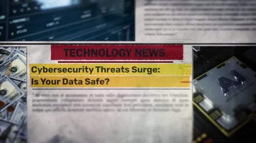 Cybersecurity Threats Surge Is Your Data Safe Newspaper Headline Titles