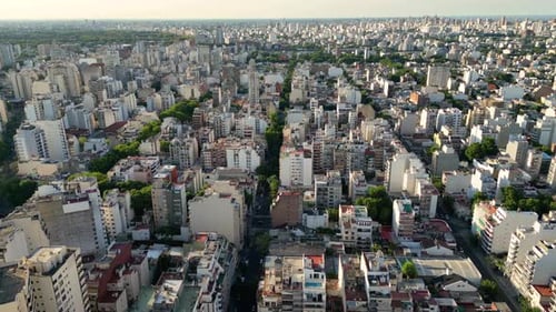 City from the sky, daylight, drone
