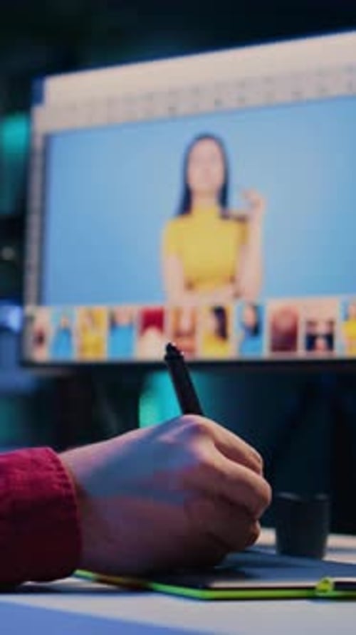 Professional Video Editing With Pen Tablet