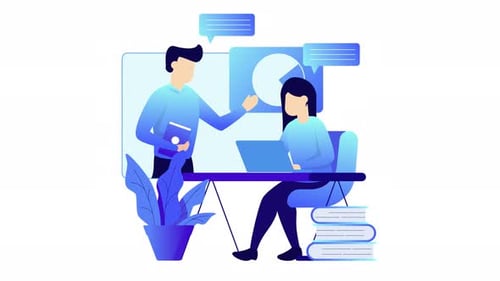 Animated Online Learning and Corporate Training Concept