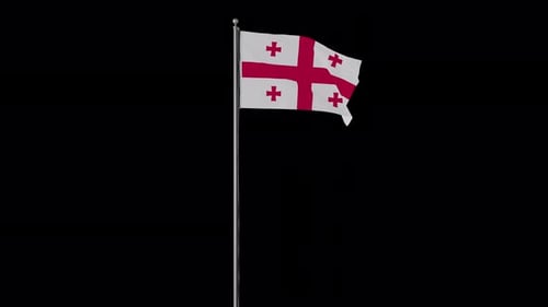 Realistic Waving Flag of Georgia Animation
