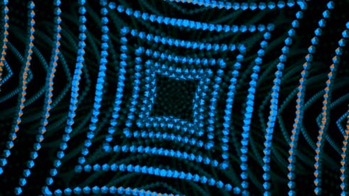 Animation avec motifs linéaires de points en mouvement