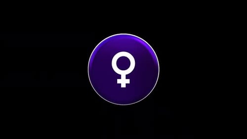 Rotating 3D Female Gender Symbol Icon Animation