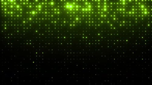 Green glowing blinking lights.