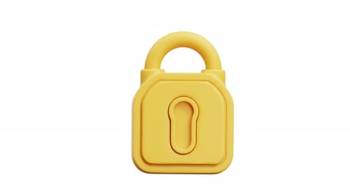 3D Animation Open Padlock Icon