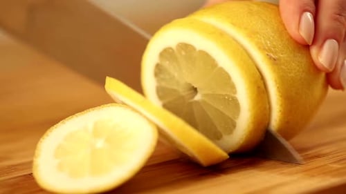 Cutting a lemon