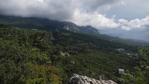 Beautiful View of the Mountains with Clouds and Fog