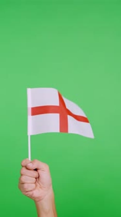 Waving Flag of England on Chroma Key Background