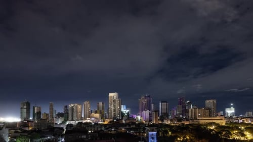 Time lapse of night clouds above Manila, Philippines