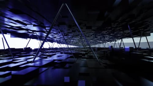 Futuristic Abstract Geometric Tunnel Loop Background