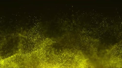 Abstract Flowing Yellow Green Digital Particle Background