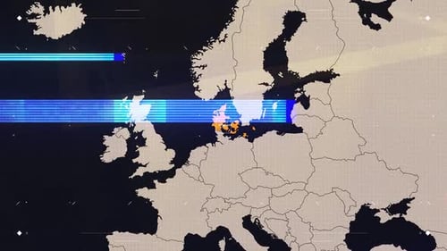 Glitch Effect World Map with Country Highlights