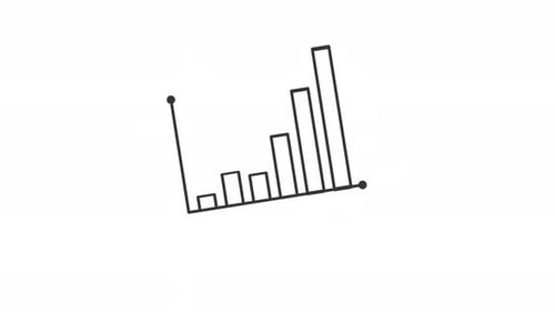 Gráfico de barras animado que muestra un aumento gradual sobre fondo blanco