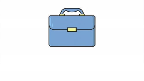 Minimalist Animated Briefcase Icon for Business Presentations