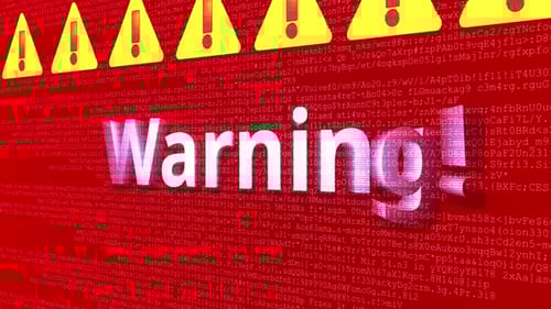 Digital Warning Sign Glitch Loop Animation