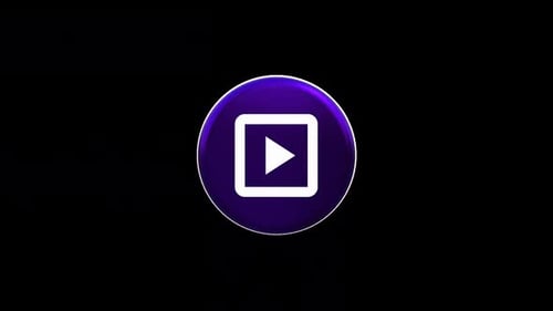 3D Glossy Purple Play Button Icon Looping Animation