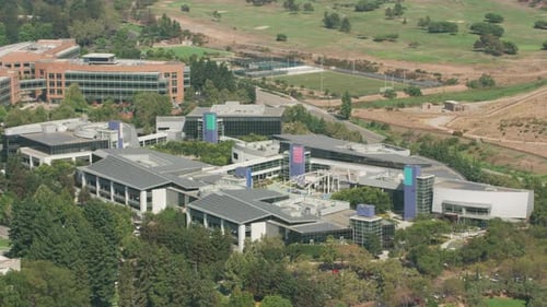 Маунтин-Вью, Калифорния, около 2017 г., аэросъемка Googleplex, глобальной штаб-квартиры Google