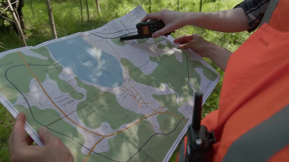 Rescuers Studying Forest Map, Nature Stock Footage ft. tourist & travel ...