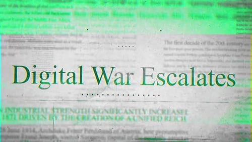Digital Glitch Text Title Reveal with Grunge Effect