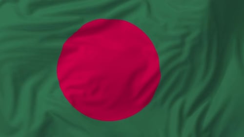 Realistic Waving Flag of Bangladesh National Banner