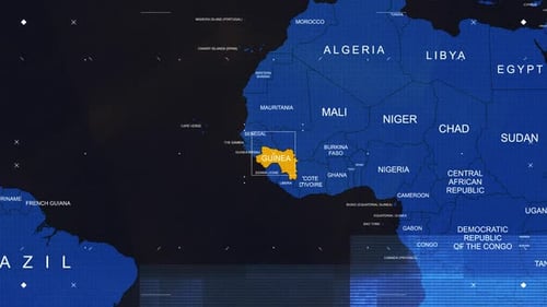 Futuristic Digital World Map Zoom and Glitch Reveal