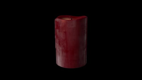 Burning wax candles on alpha background