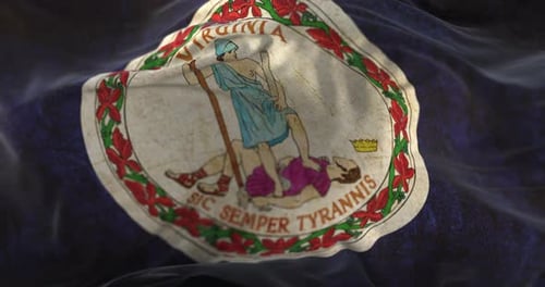 Realistic Waving Virginia State Flag Animation