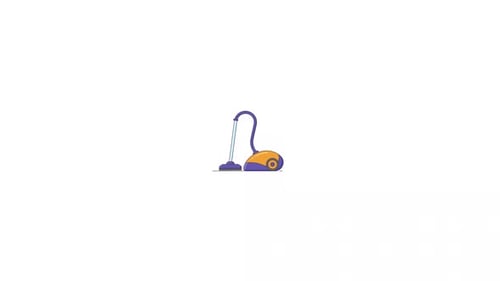 Flat Design Vacuum Cleaner Appliance Animation