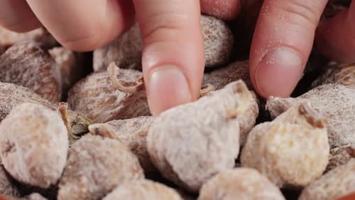 Dried Organic Figs Fruits Closeup Macro Dry Healthy Ingredient Health Dietary Food Concept