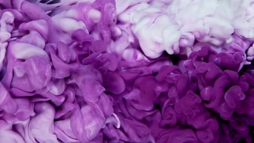 Swirling Purple and White Abstract Ink Clouds