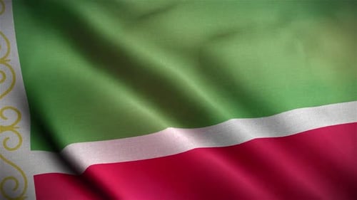 Realistic Waving Fabric Flag with Decorative Golden Border