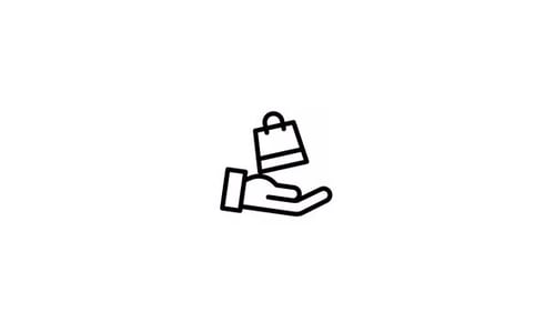Corporate Animated Hand Holding Shopping Bag Icon