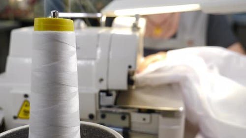 Spinning Clews with Thread on Rack at Textile Plant