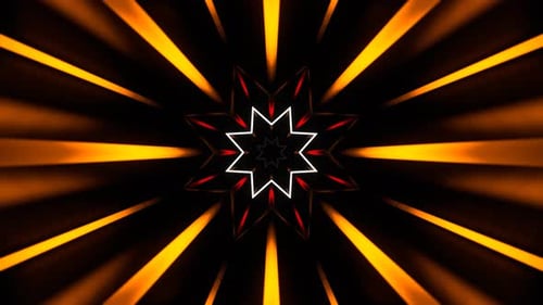 Red Orange And White Pulse Neon Arcade In Endless Flow Background VJ Loop In 4K