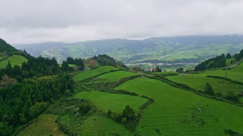 Drone Greenery Slopes Thunder Clouds Nature Green Mountain Hills Environment