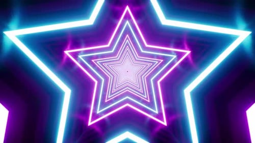 Sterntunnel-Hintergrund mit gestreiften Neonlichtern