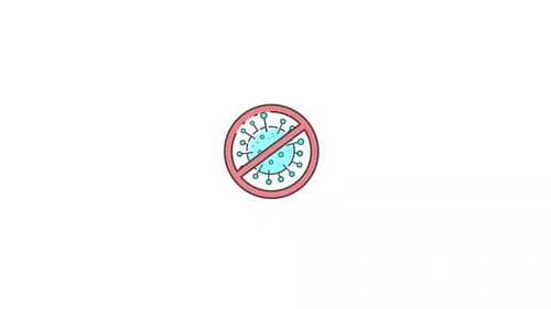Animated Medical Icon for Virus Prevention and Health