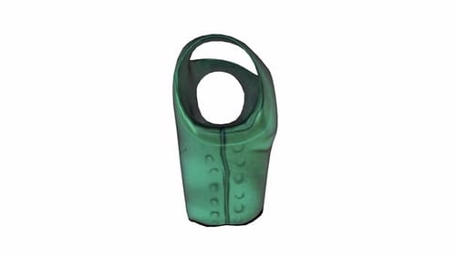 Coffre en armure verte stylisée