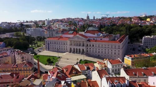 Palais de Sao Bento - Palacio de Sao Bento, Assemblée de la République à Lisbonne, Portugal. - vue aérienne