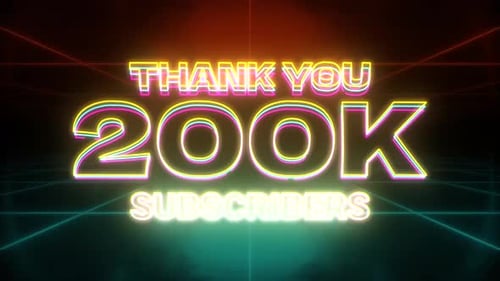 Neon Glowing Thank You 200K Subscribers Title