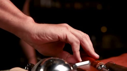 the bartender prepares a cocktail at the bar