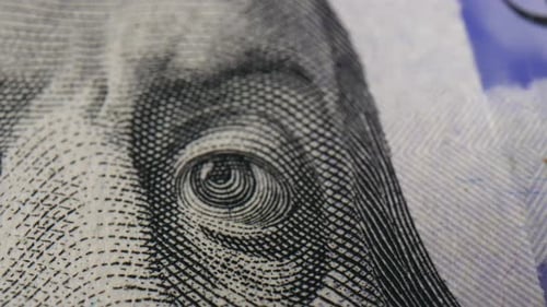 Macro Shot of a One Hundred Dollar Bill