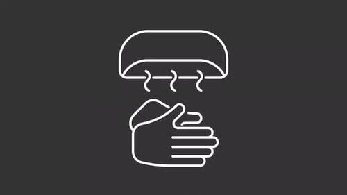 Animated Hand Dryer Icon with Drying Hands