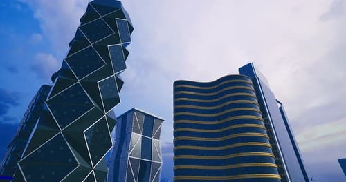La arquitectura moderna presenta diseños únicos en entornos urbanos vibrantes