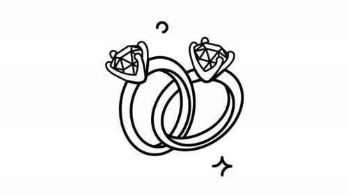 Alianças de casamento entrelaçadas animadas: um símbolo de amor e compromisso