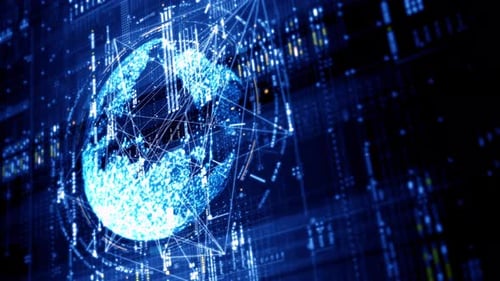 Advanced Data Matrix Simulation Vertical Background 08